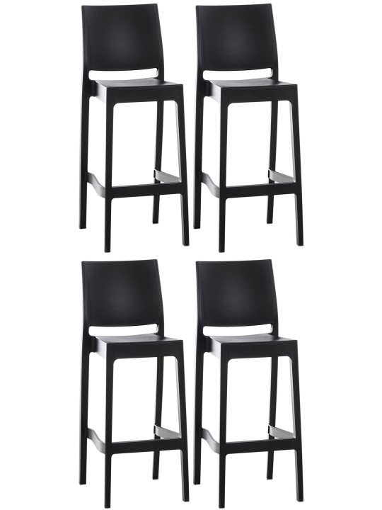 Lot de 4 tabourets de bar Maya, noir Lot de 4 tabourets de bar Maya, noir