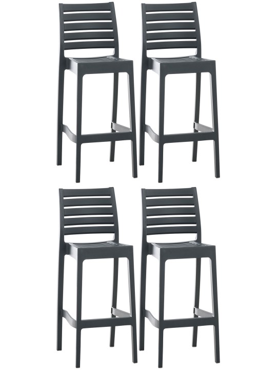 Ensemble de 4 tabourets de bar Ares, gris foncé Ensemble de 4 tabourets de bar Ares, gris foncé