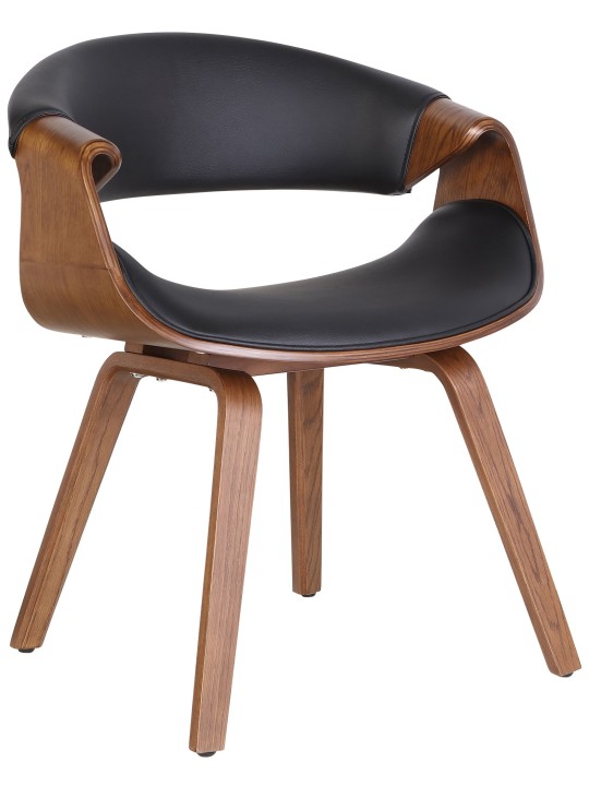 Chaise de salle à manger Foley simili cuir chêne, noir Chaise de salle à manger Foley simili cuir chêne, noir