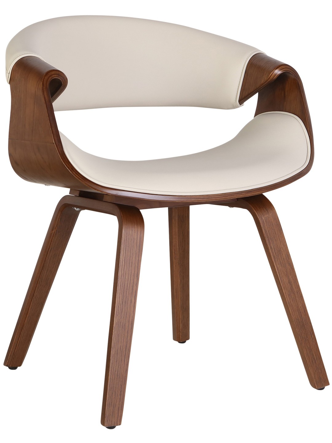 Chaise de salle à manger Foley simili cuir chêne, crème