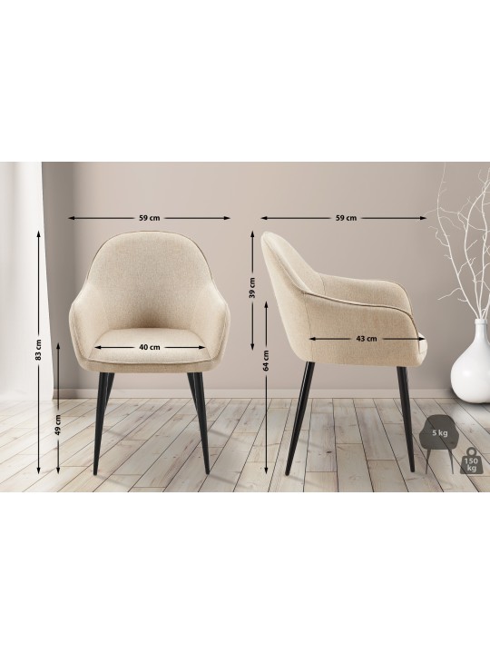 Chaise de salle à manger Boise tissu, taupe Chaise de salle à manger Boise tissu, taupe