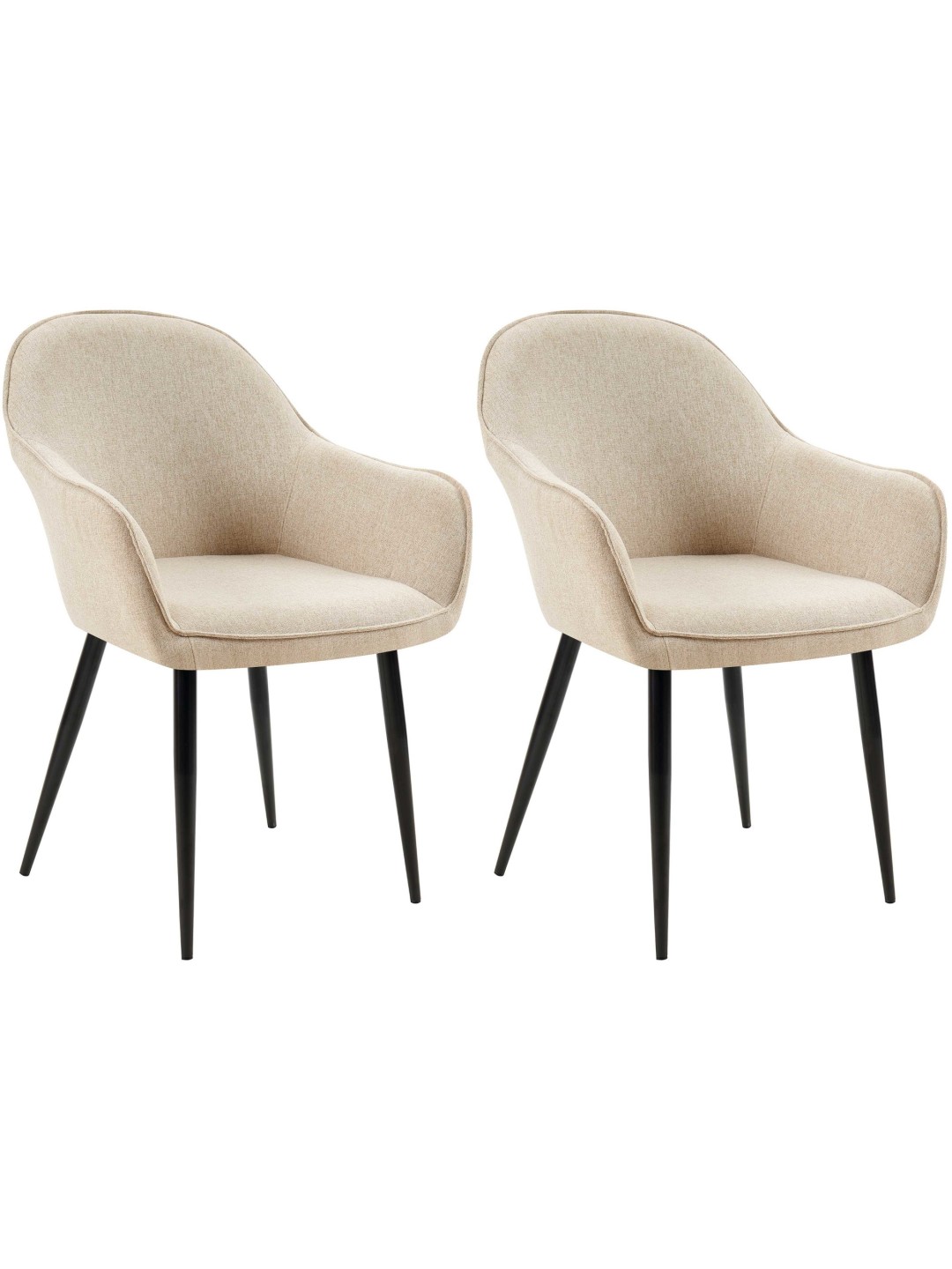 Lot de 2 chaises de salle à manger Boise tissu, taupe