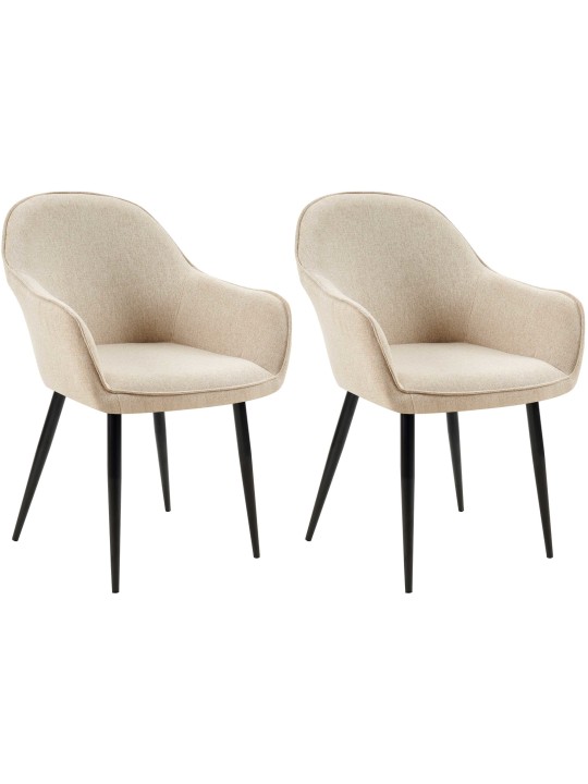 Lot de 2 chaises de salle à manger Boise tissu, taupe