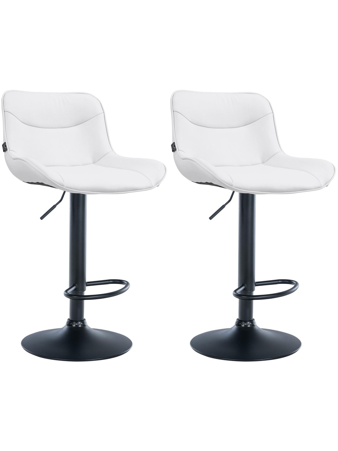 Lot de 2 tabourets de bar Vonore simili cuir, blanc