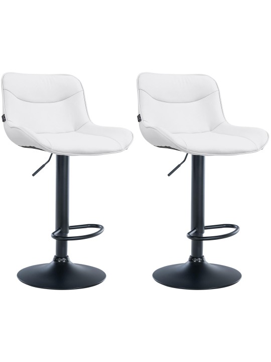 Lot de 2 tabourets de bar Vonore simili cuir, blanc