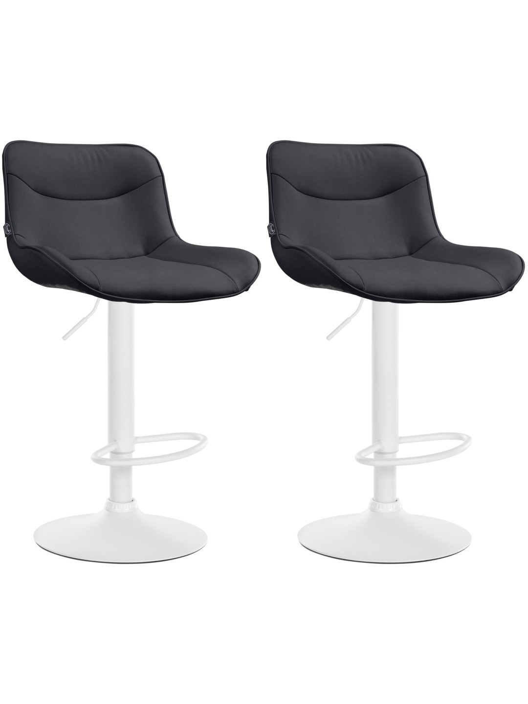 Lot de 2 tabourets de bar Vonore simili cuir, noir