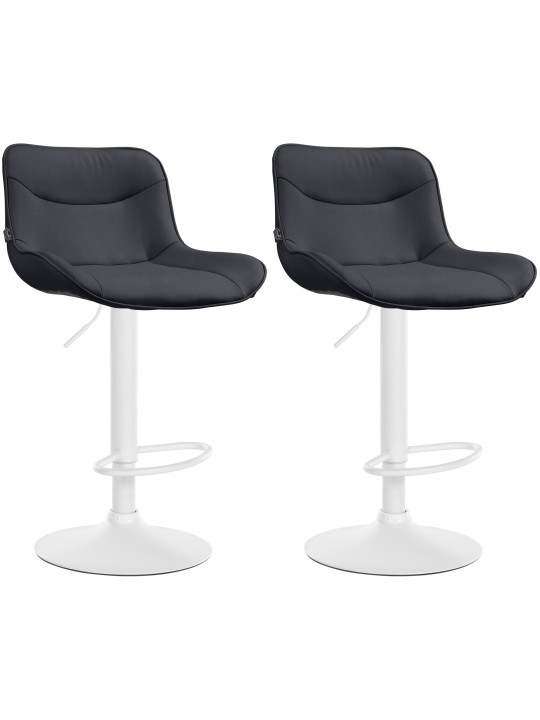 Lot de 2 tabourets de bar Vonore simili cuir, noir