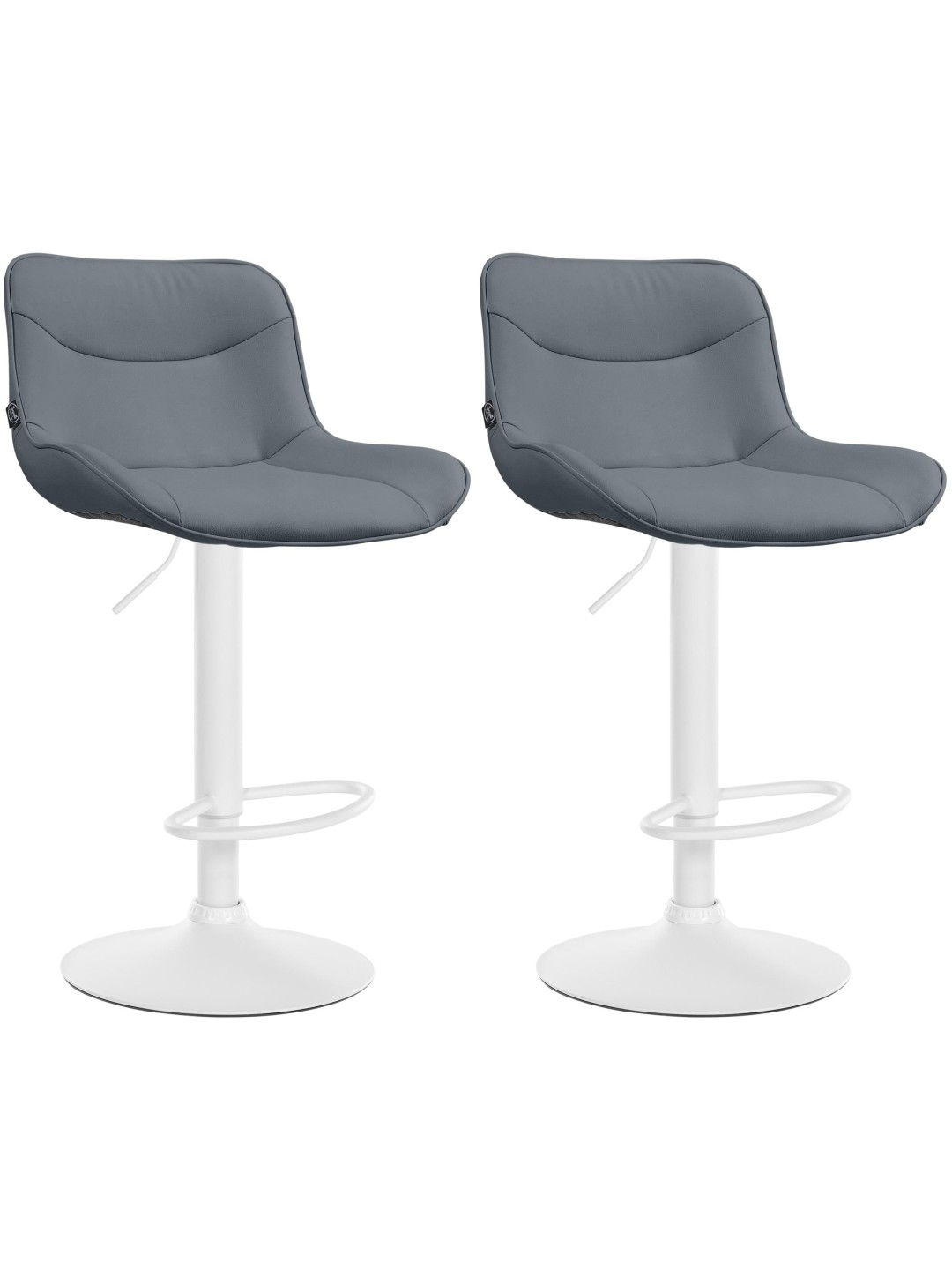 Lot de 2 tabourets de bar Vonore simili cuir, gris
