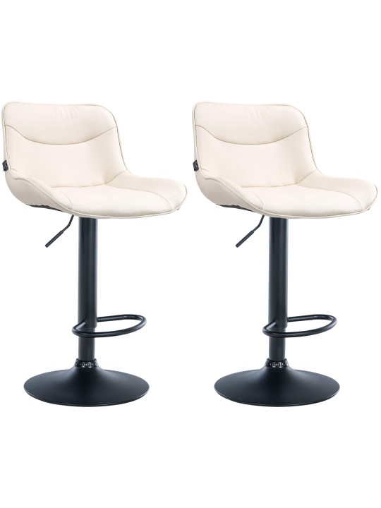 Lot de 2 tabourets de bar Vonore simili cuir, crème