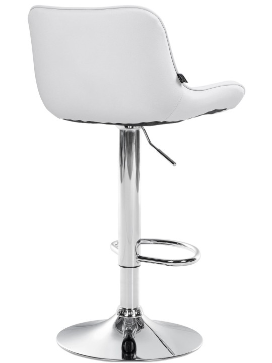 Lot de 2 tabourets de bar Vonore simili cuir chromé, blanc