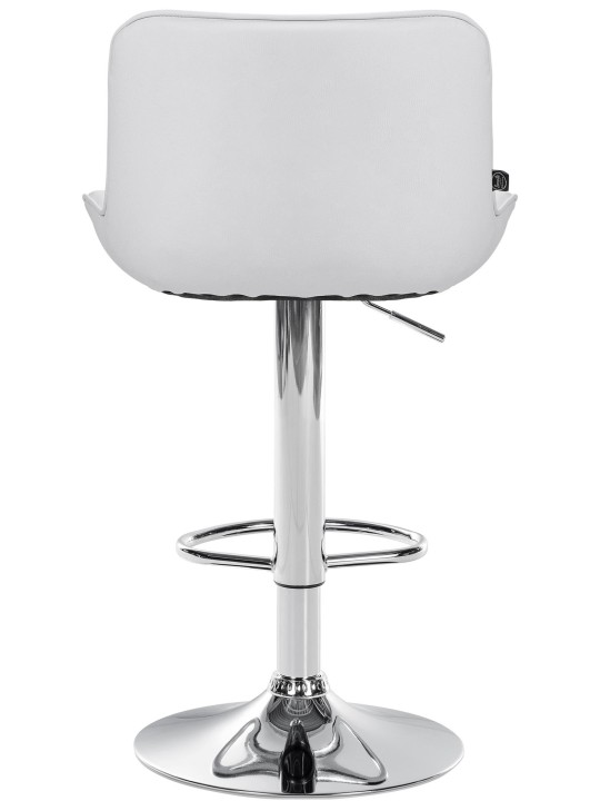 Lot de 2 tabourets de bar Vonore simili cuir chromé, blanc