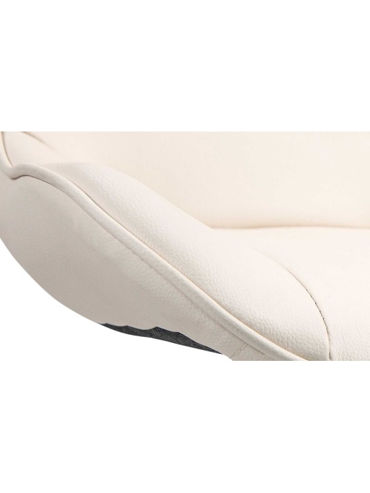 Lot de 2 tabourets de bar Vonore simili cuir chromé, crème