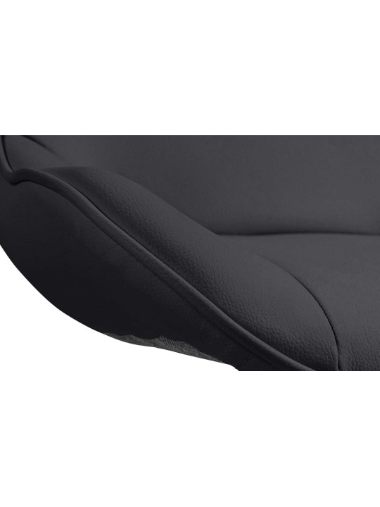 Lot de 2 tabourets de bar Vonore simili cuir chromé, noir