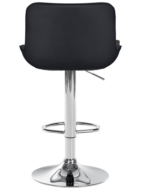 Lot de 2 tabourets de bar Vonore simili cuir chromé, noir