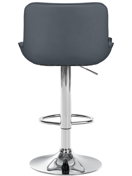 Lot de 2 tabourets de bar Vonore simili cuir chromé, gris