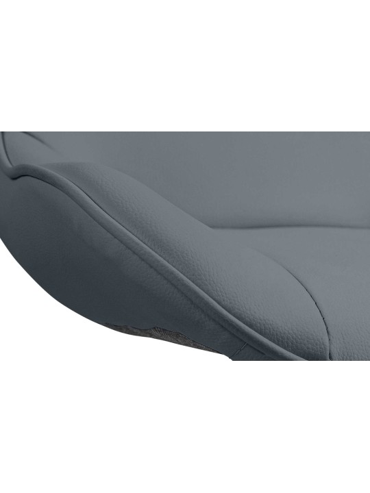 Lot de 2 tabourets de bar Vonore simili cuir chromé, gris