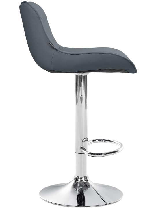 Lot de 2 tabourets de bar Vonore simili cuir chromé, gris