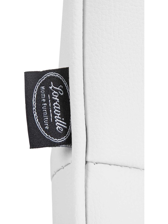 Lot de 2 tabourets de bar Vonore simili cuir, blanc