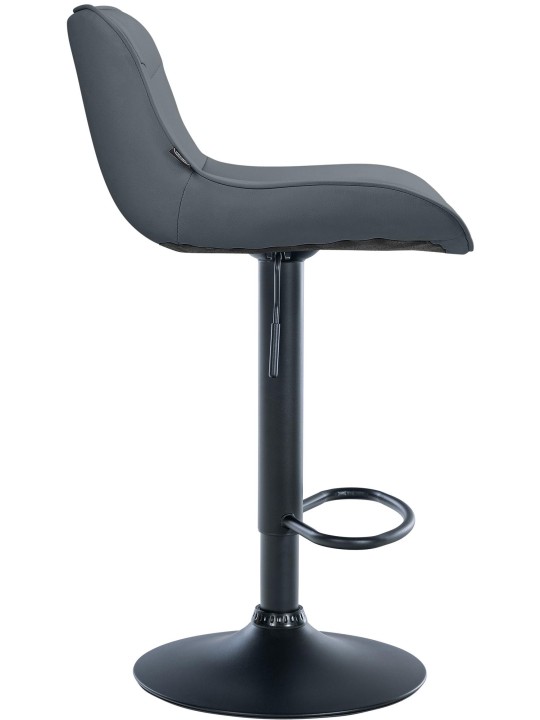 Lot de 2 tabourets de bar Vonore simili cuir, gris