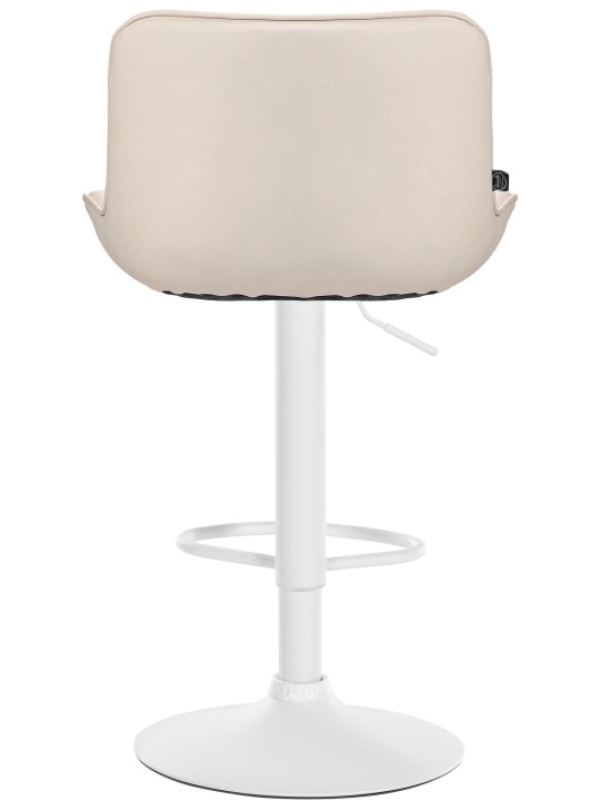 Lot de 2 tabourets de bar Vonore simili cuir, crème
