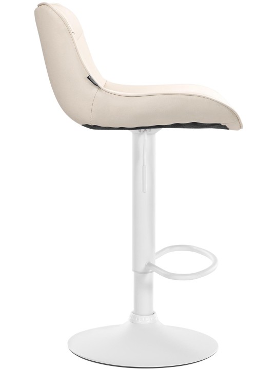 Lot de 2 tabourets de bar Vonore simili cuir, crème