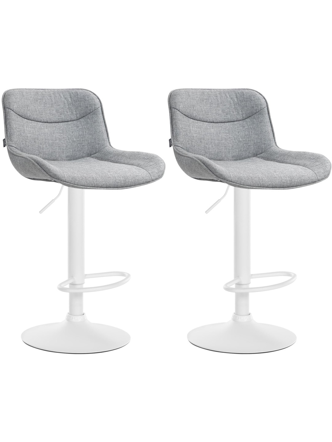 Lot de 2 tabourets de bar Vonore tissu, gris