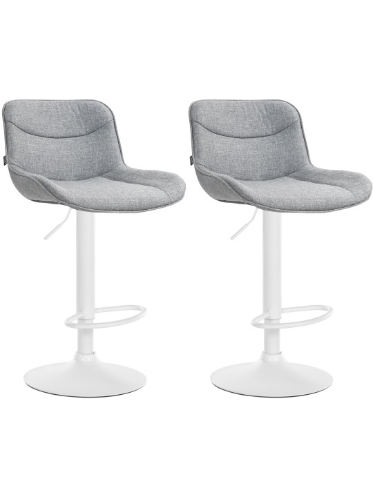 Lot de 2 tabourets de bar Vonore tissu, gris