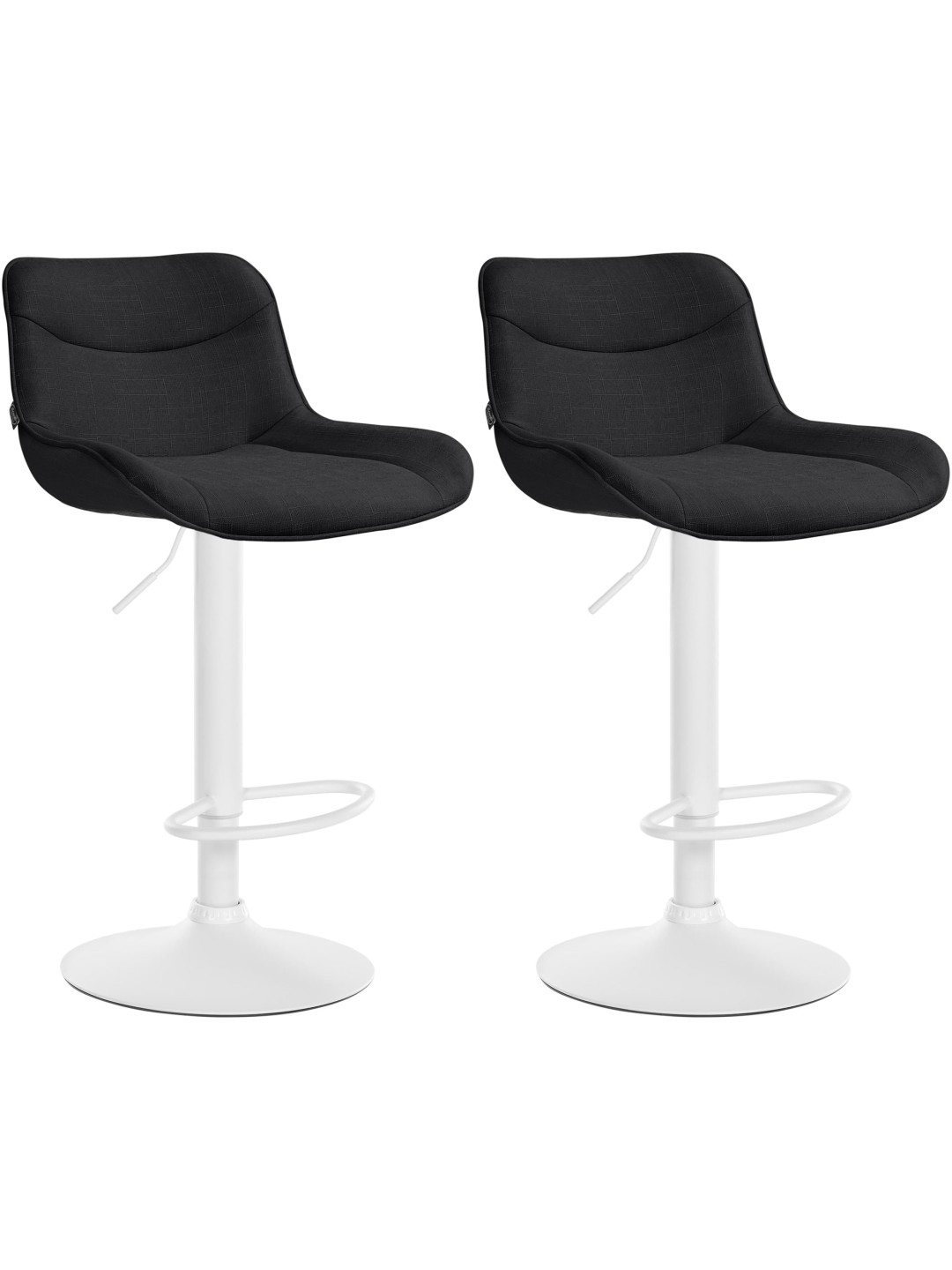 Lot de 2 tabourets de bar Vonore tissu, noir