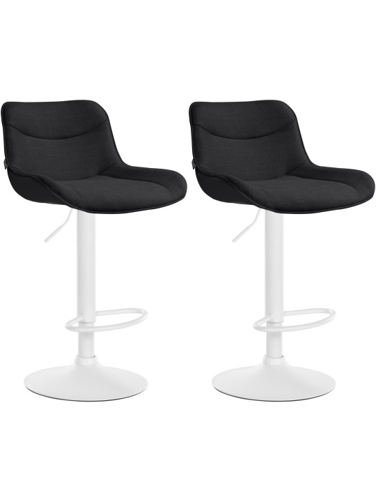 Lot de 2 tabourets de bar Vonore tissu, noir