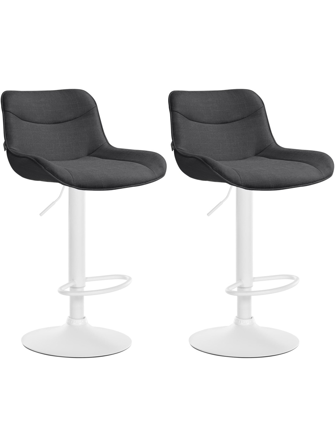 Lot de 2 tabourets de bar Vonore tissu, gris foncé