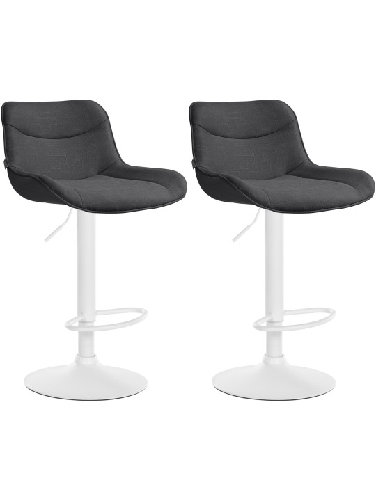Lot de 2 tabourets de bar Vonore tissu, gris foncé