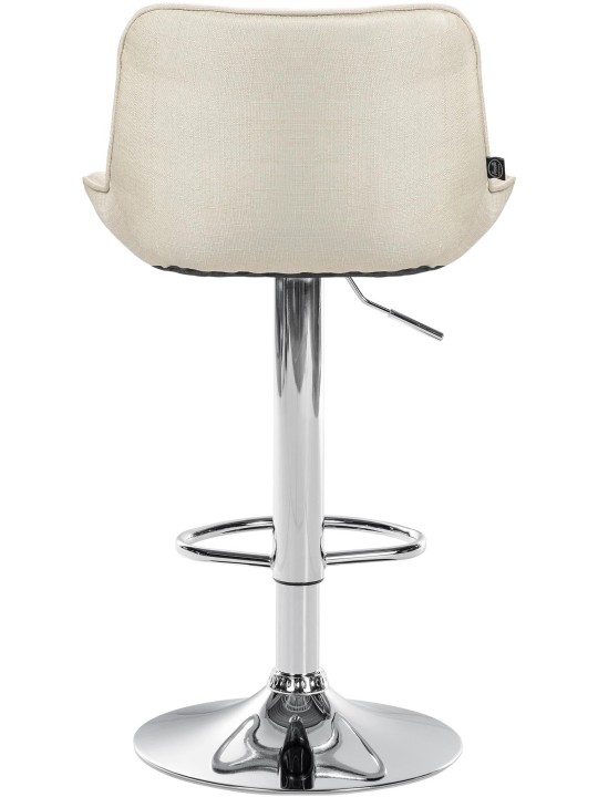 Lot de 2 tabourets de bar Vonore tissu chrome, crème