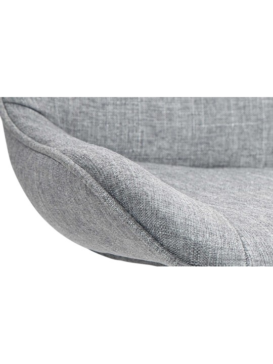 Lot de 2 tabourets de bar Vonore tissu chrome, gris