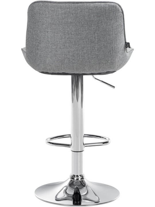 Lot de 2 tabourets de bar Vonore tissu chrome, gris