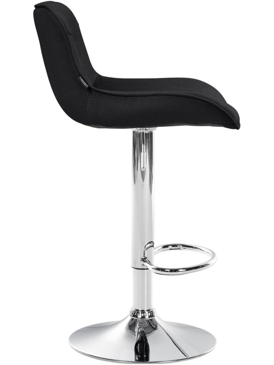 Lot de 2 tabourets de bar Vonore tissu chrome, noir