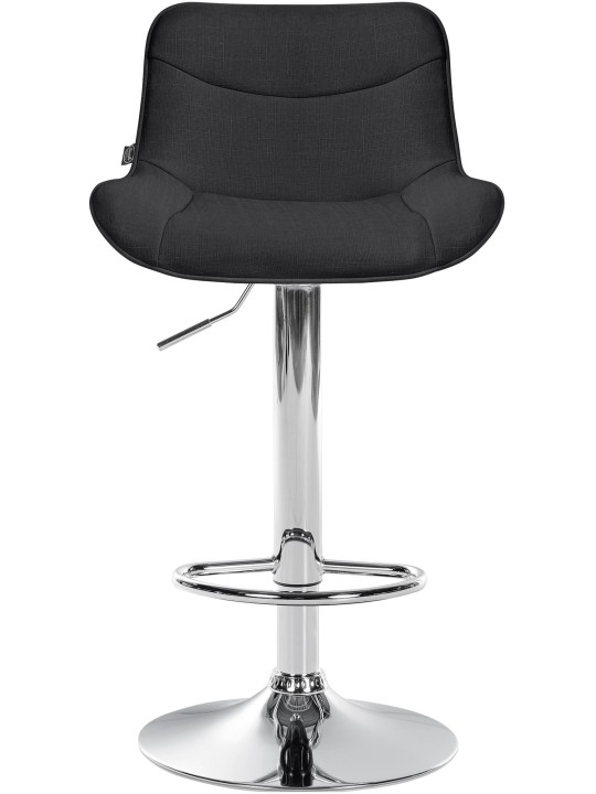 Lot de 2 tabourets de bar Vonore tissu chrome, noir