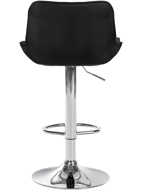 Lot de 2 tabourets de bar Vonore tissu chrome, noir