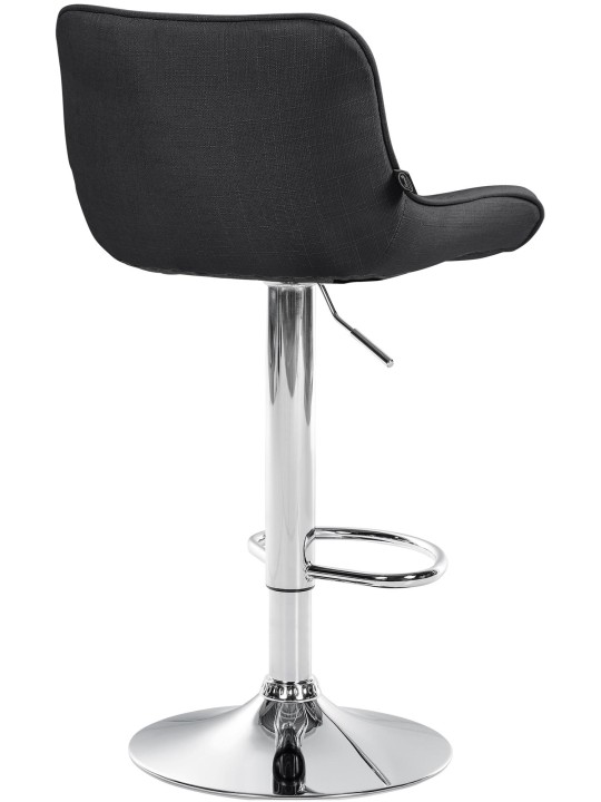 Lot de 2 tabourets de bar Vonore tissu chrome, gris foncé