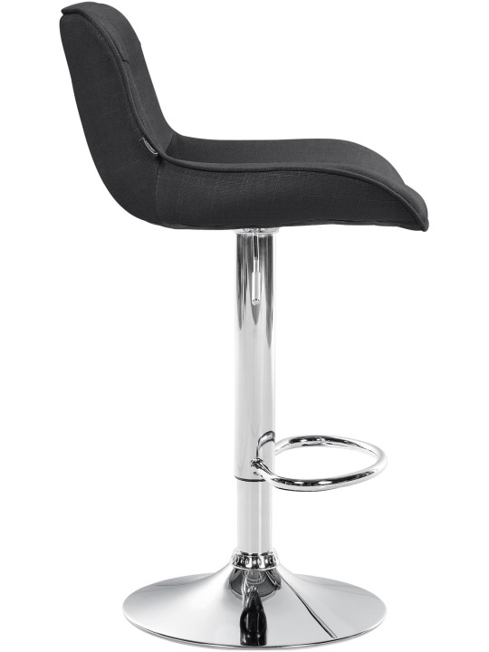 Lot de 2 tabourets de bar Vonore tissu chrome, gris foncé