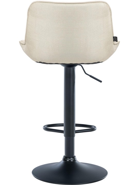 Lot de 2 tabourets de bar Vonore tissu, crème