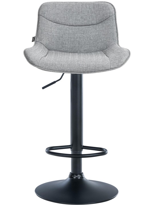 Lot de 2 tabourets de bar Vonore tissu, gris