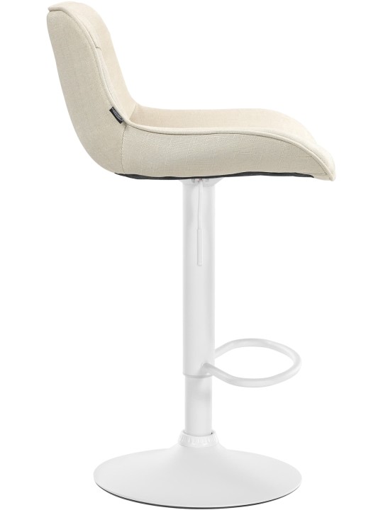 Lot de 2 tabourets de bar Vonore tissu, crème