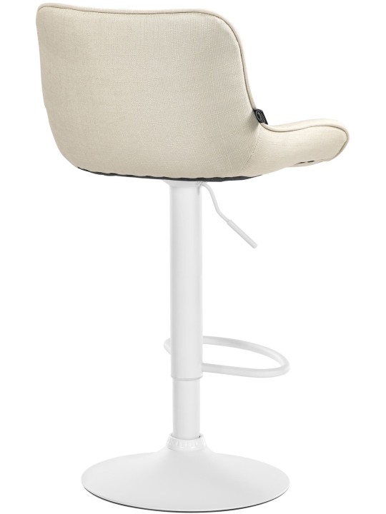 Lot de 2 tabourets de bar Vonore tissu, crème