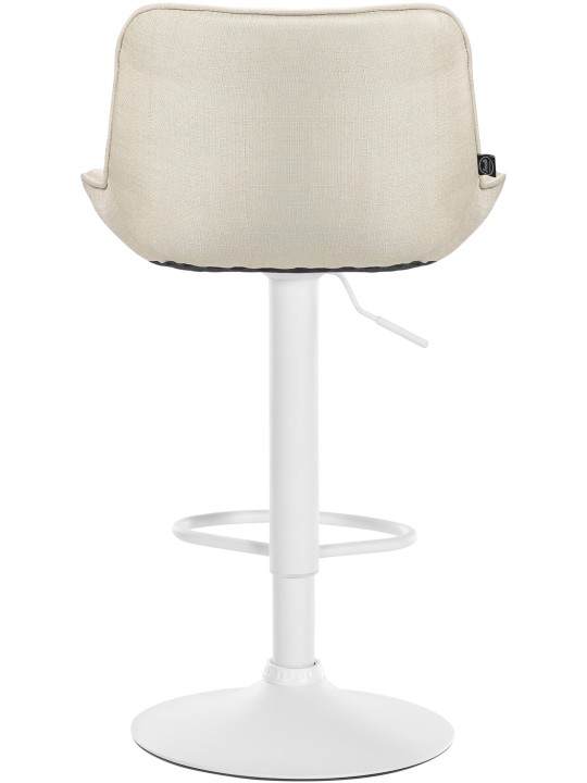 Lot de 2 tabourets de bar Vonore tissu, crème