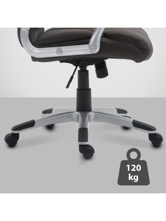 Chaise de bureau Texas V2 en tissu, gris foncé