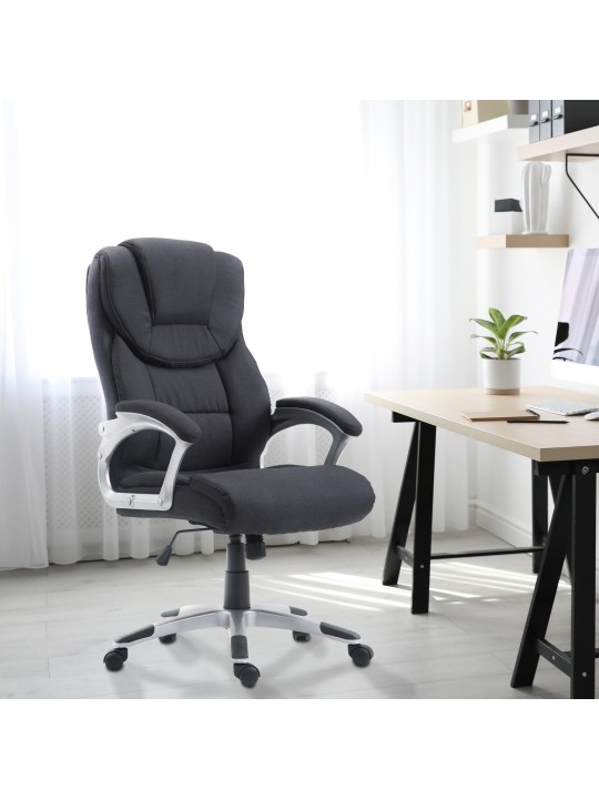 Chaise de bureau Texas V2 en tissu, noir