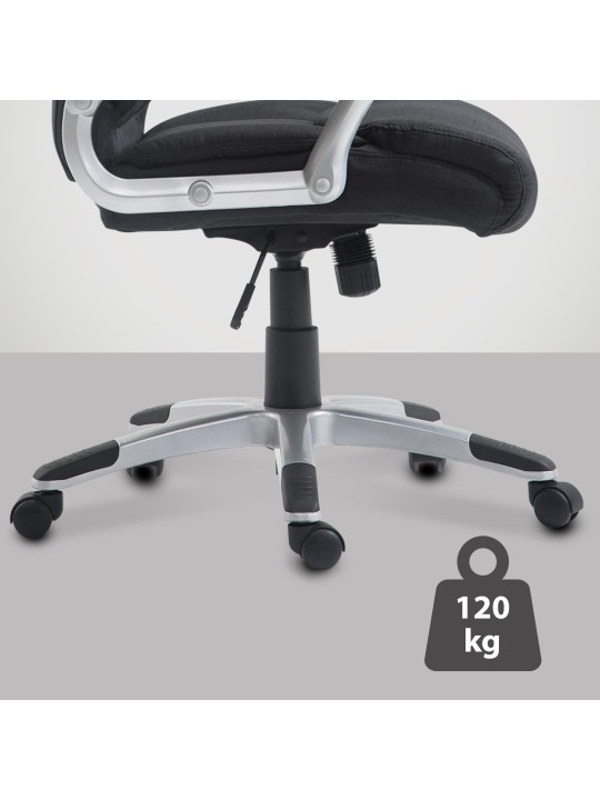 Chaise de bureau Texas V2 en tissu, noir