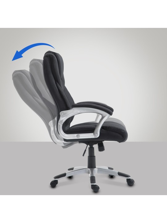 Chaise de bureau Texas V2 en tissu, noir