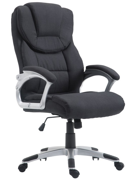 Chaise de bureau Texas V2 en tissu, noir