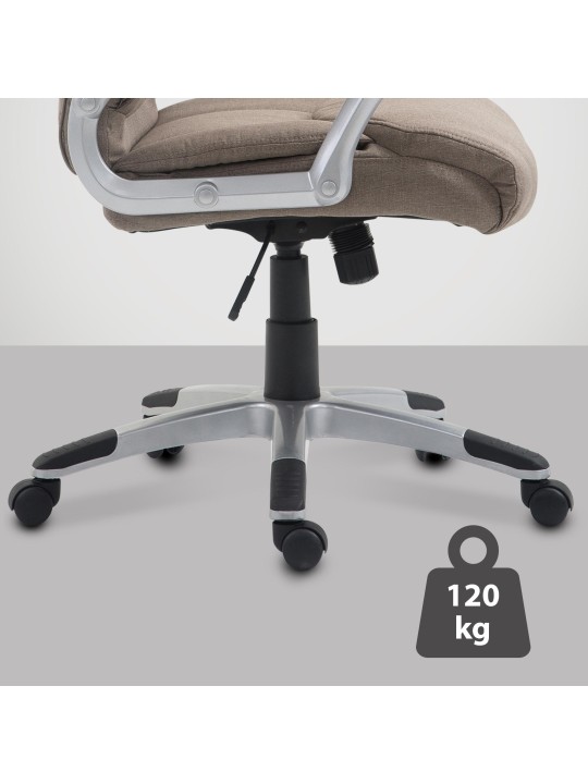 Chaise de bureau Texas V2 en tissu, taupe